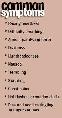 Common symptoms for panic attacks